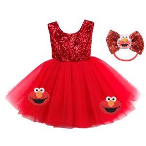 Elmo Dress Smash Cake First Birthday Cookie Monster Clothes Sesame Street Dress